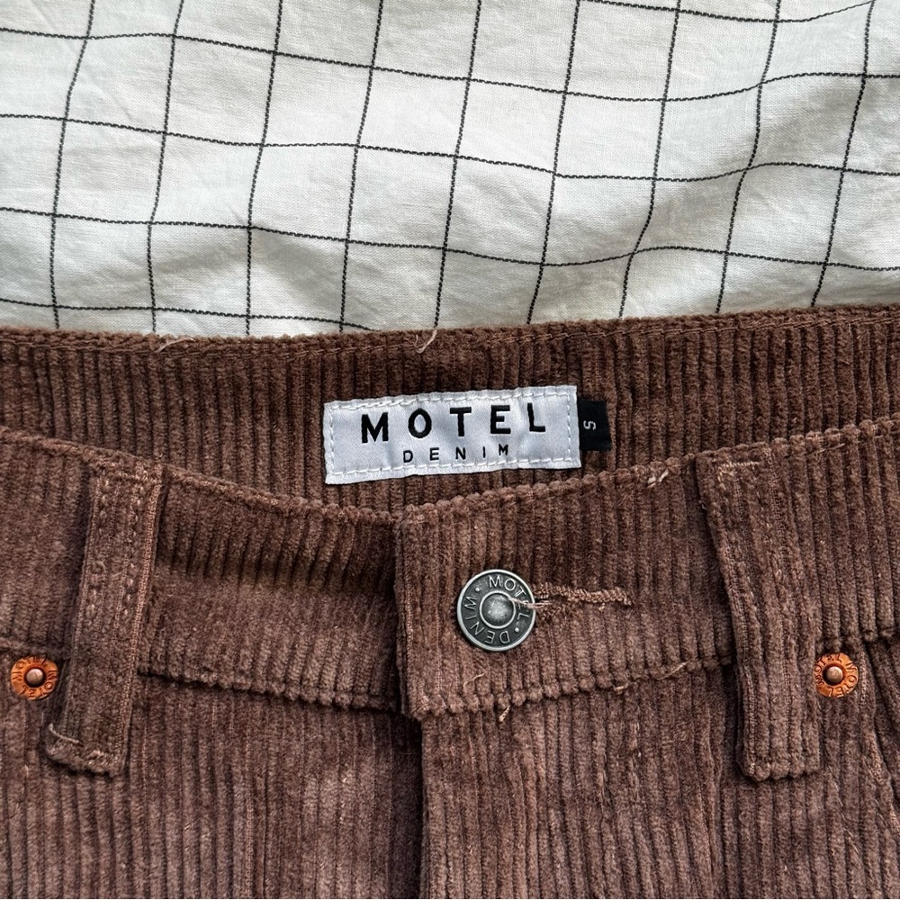 Motel Rocks dark brown parallel corduroy jeans/pants - Picture 3 of 12